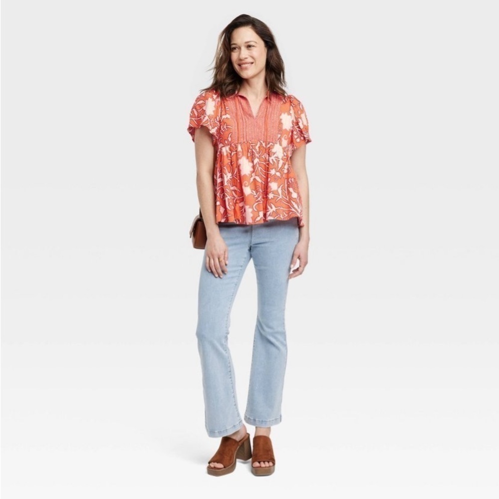 Women's Flutter Short Sleeve Top - Knox
Rose™m Orange Floral M - Picture 3 of 4